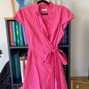 Calvin Klein Pink Gingham Wrap Dress